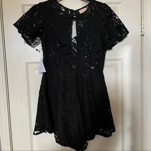 black lace romper
